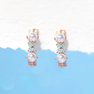 Pink Pearl Hoops: Gold - obligato