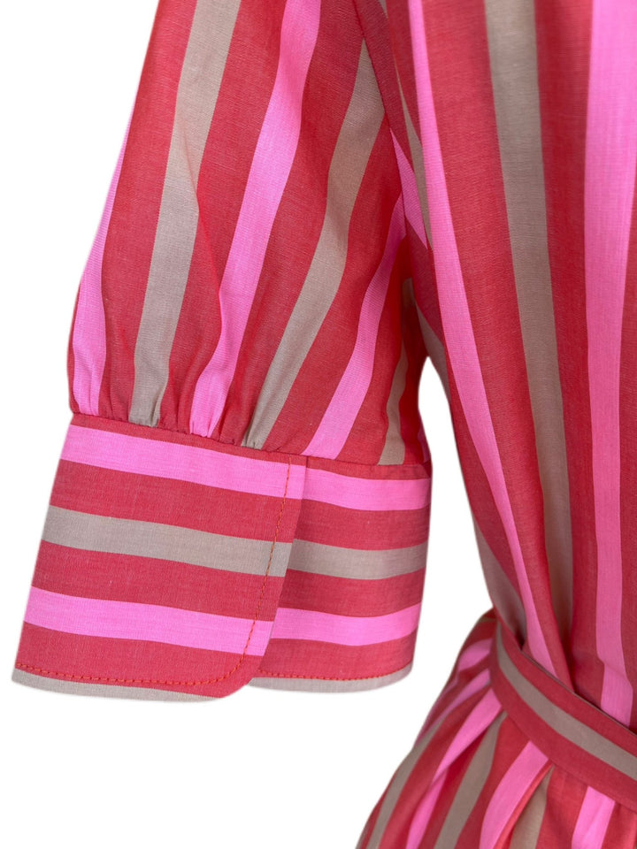 Pink Striped Shirt Dress - obligato
