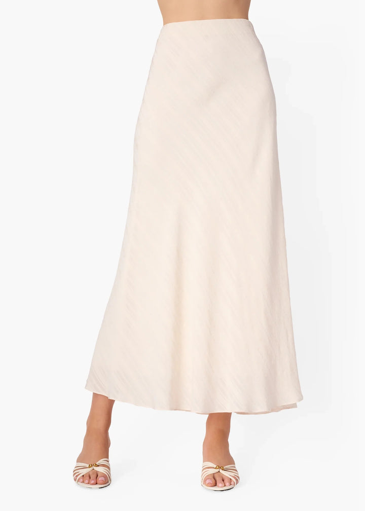 Piper Jacquard Stripe Skirt Oat - obligato