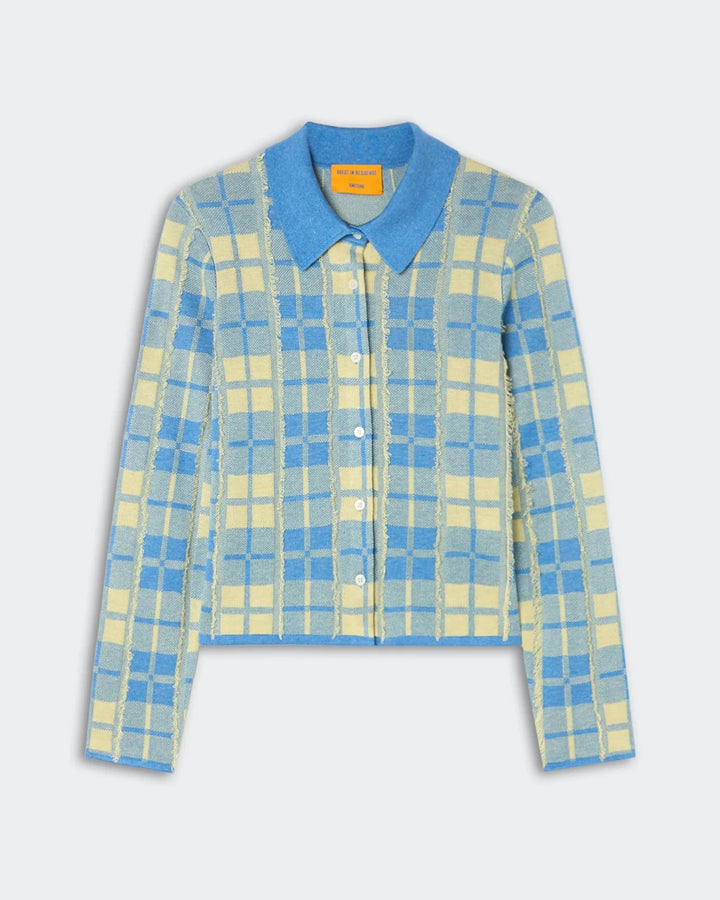Plaid Elle Shirt in Delft Blue/Butter - obligato