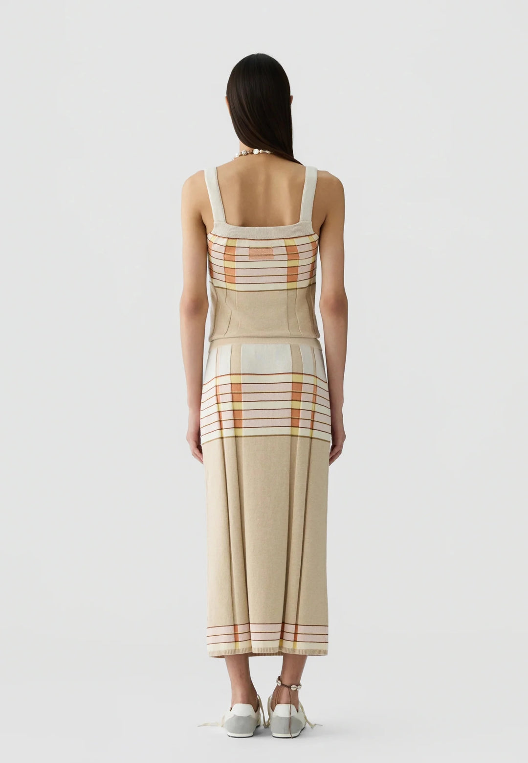 Plaited Rib Skirt in Sandstone - obligato