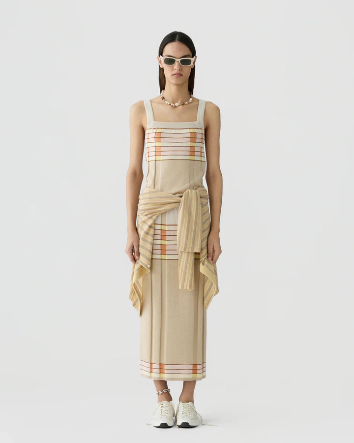Plaited Rib Skirt in Sandstone - obligato