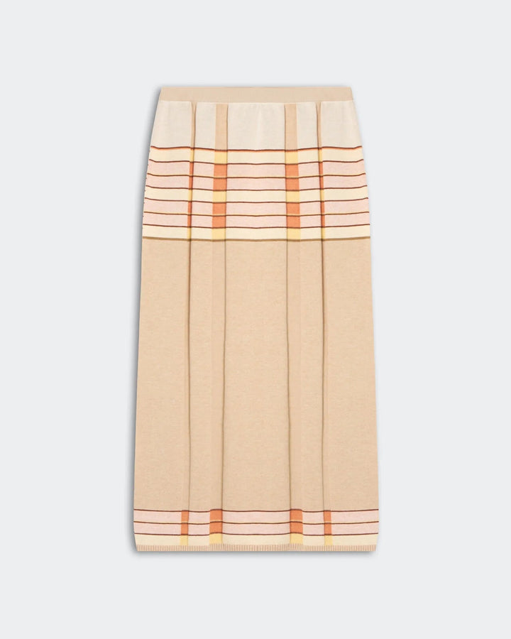 Plaited Rib Skirt in Sandstone - obligato