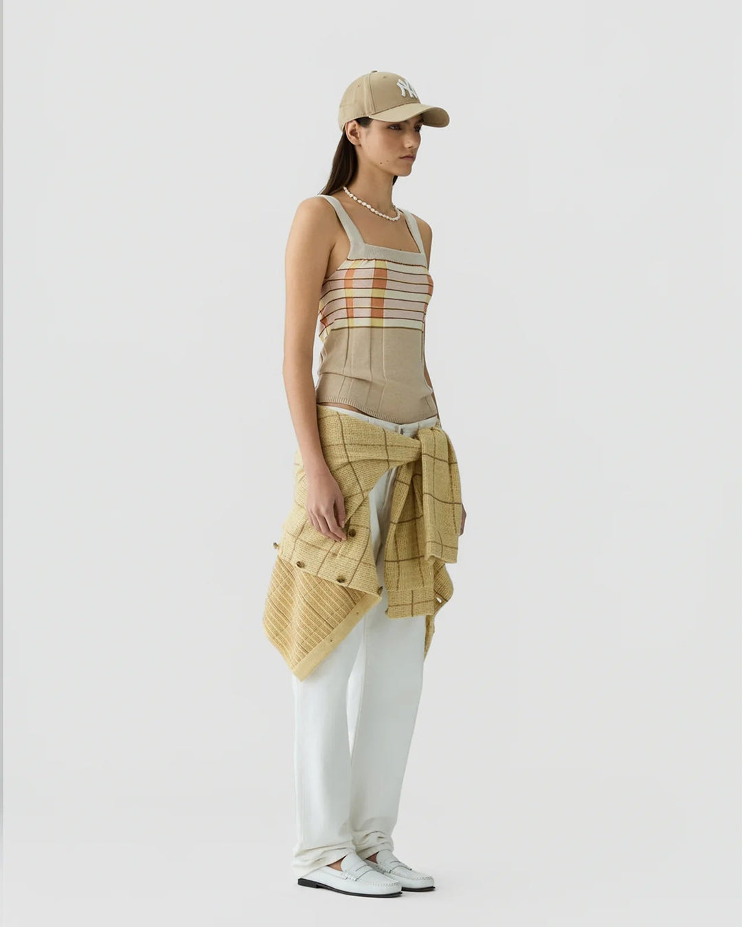 Plaited Rib Tank in Sandstone Combo - obligato