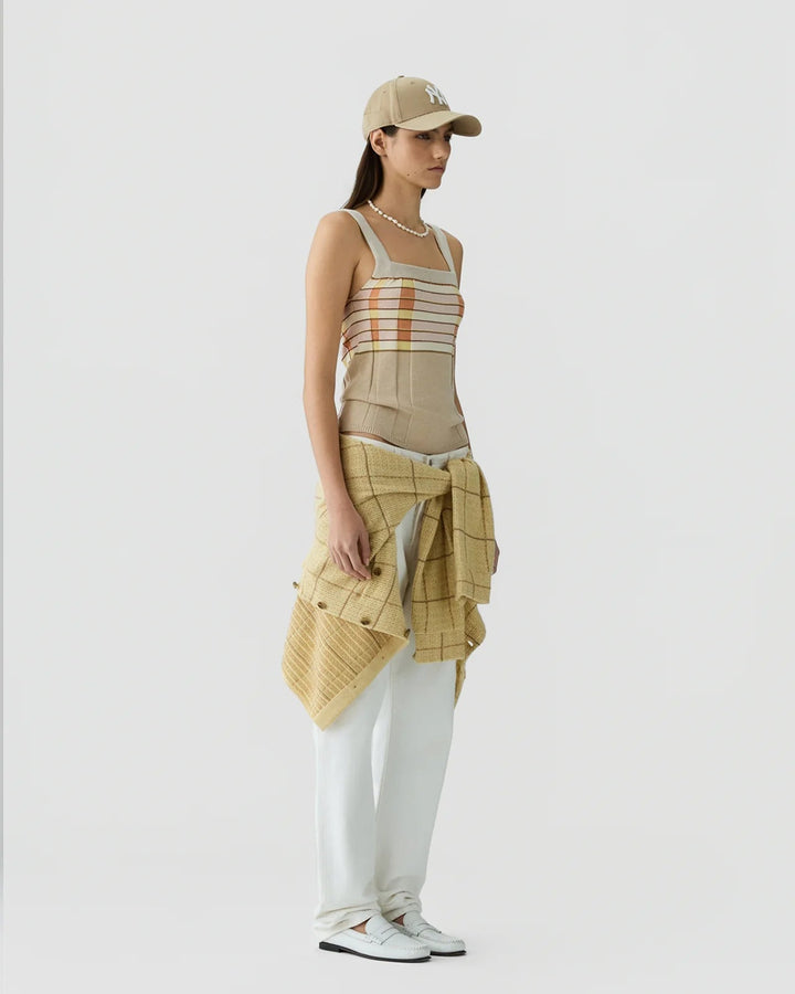 Plaited Rib Tank in Sandstone Combo - obligato