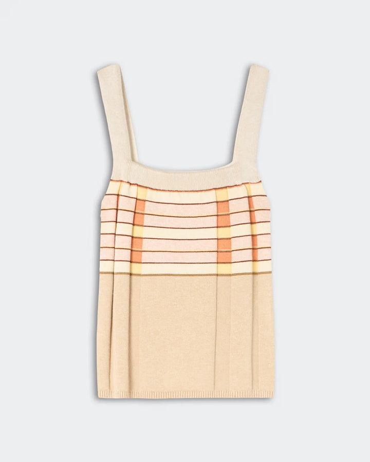 Plaited Rib Tank in Sandstone Combo - obligato