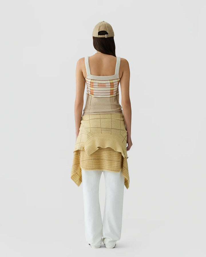 Plaited Rib Tank in Sandstone Combo - obligato
