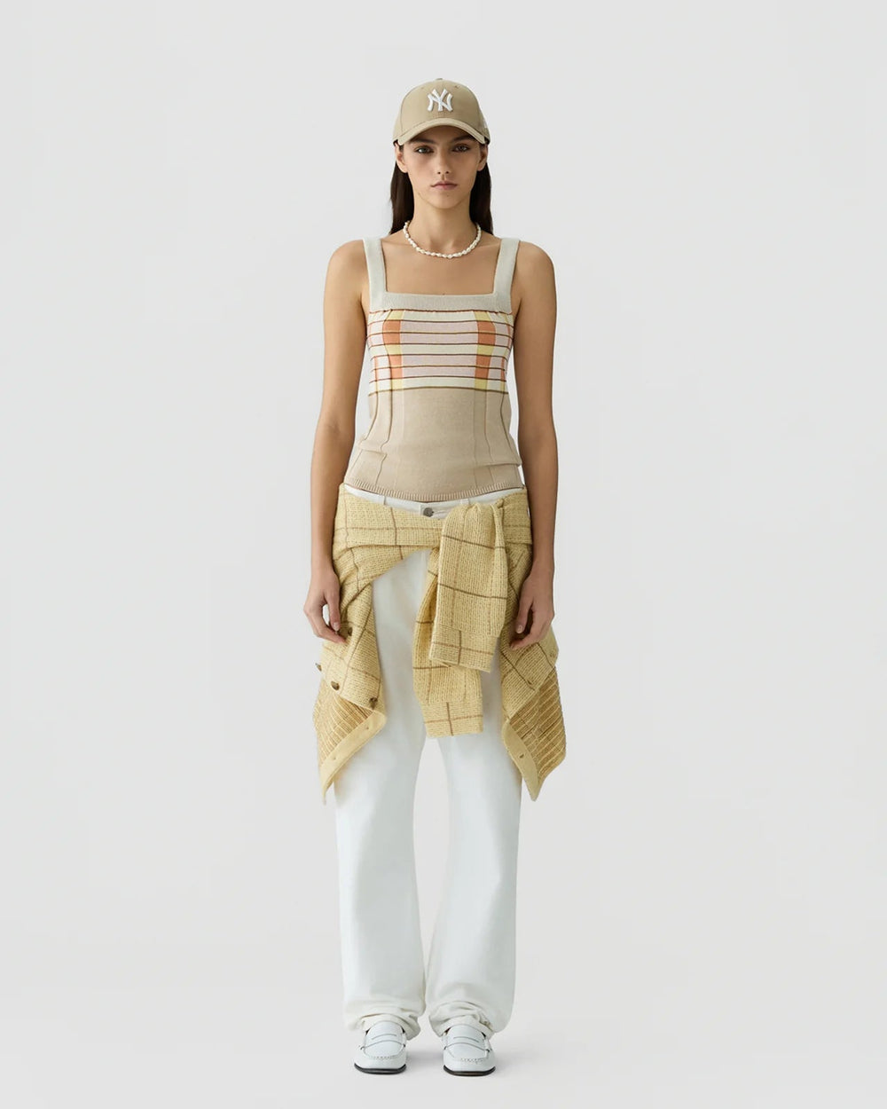 Plaited Rib Tank in Sandstone Combo - obligato