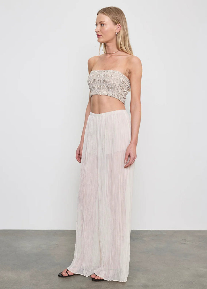 Plisse Palazzo Pant in Champagne - obligato