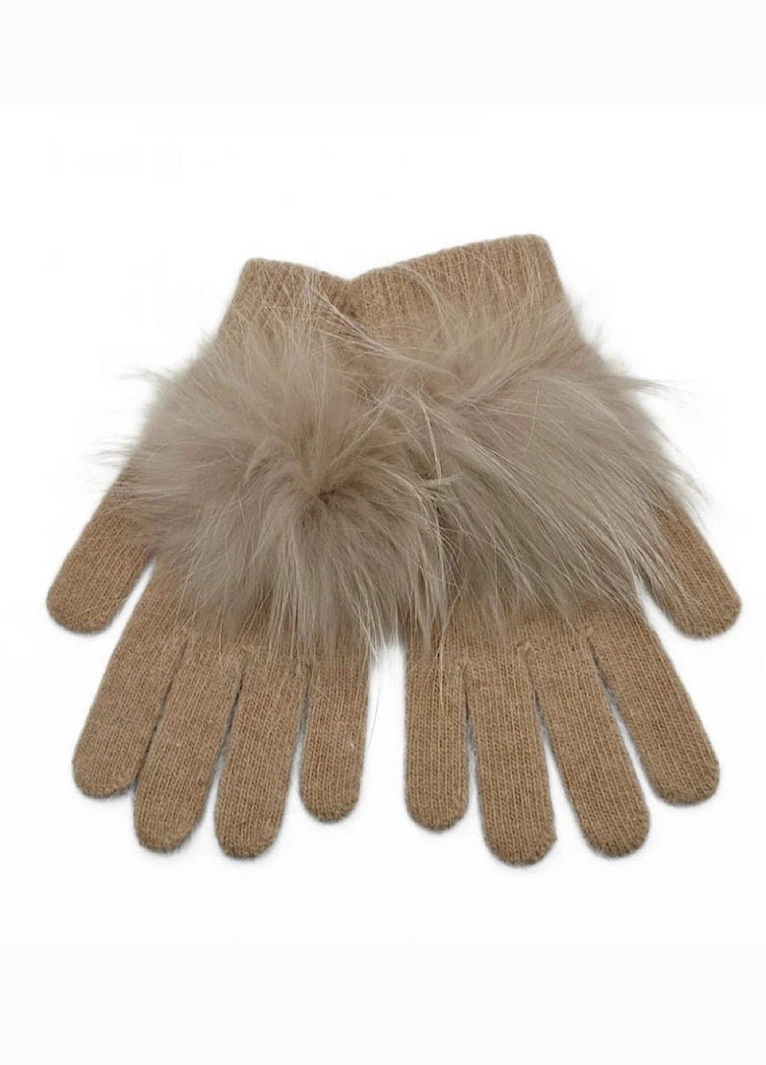 Pom Angora Glove in Tan - obligato