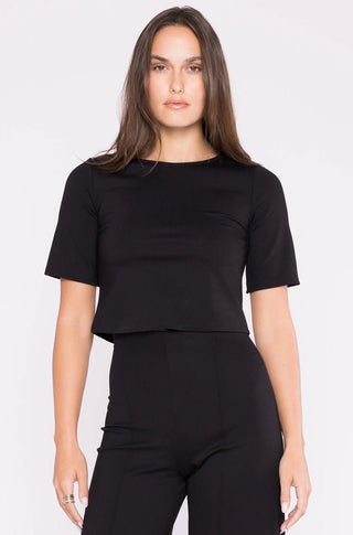 Ponte Knit Short Sleeve Top - obligato