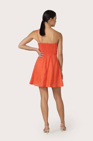 Poppy Mini Linen Dress in Salsa - obligato