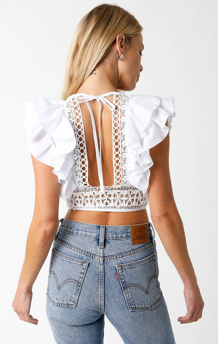 Portia Top in White Small - obligato
