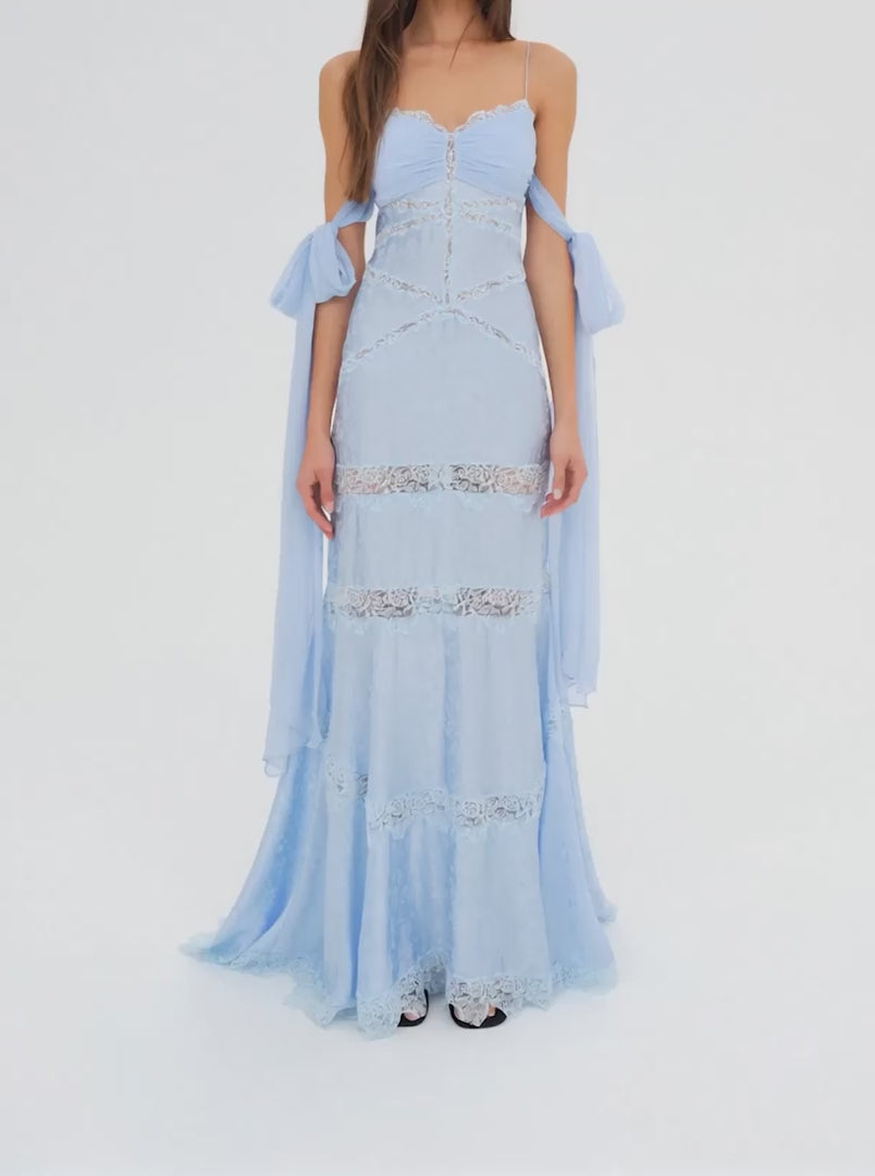 Rita Lace Gown in Blue