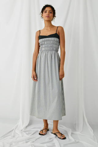 Primrose Ivory Jet Gingham Dress - obligato