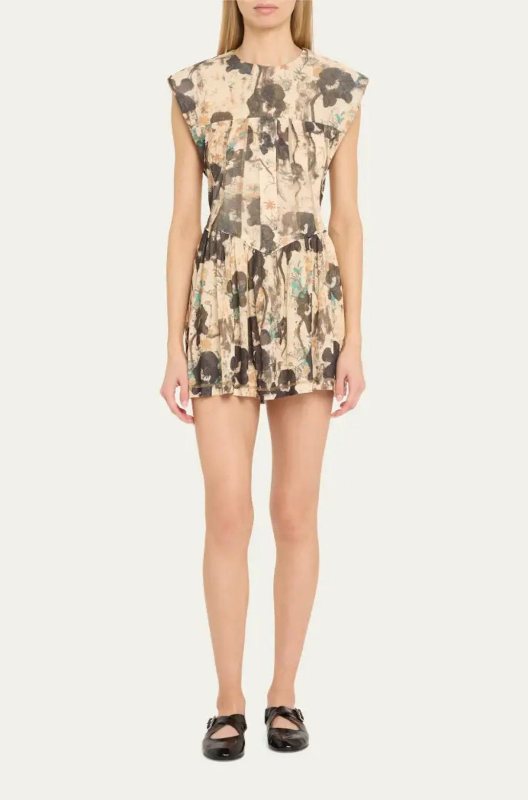 Printed Marl Mesh Corset Mini Dress - obligato