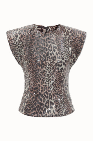 Printed Stretch Sequins Blouse - obligato