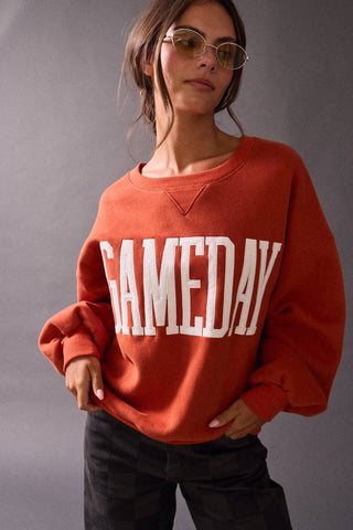 Pt18777 - Heather Gameday Sweatshirt: Orange / M - obligato