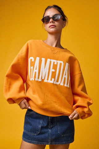Pt18777 - Heather Gameday Sweatshirt: Orange / S - obligato