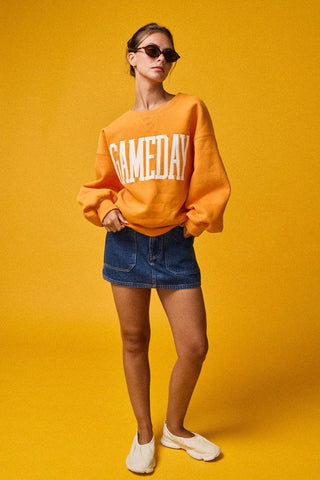 Pt18777 - Heather Gameday Sweatshirt: Orange / S - obligato