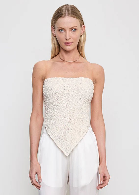 Puckered Lace Scarf Top - obligato