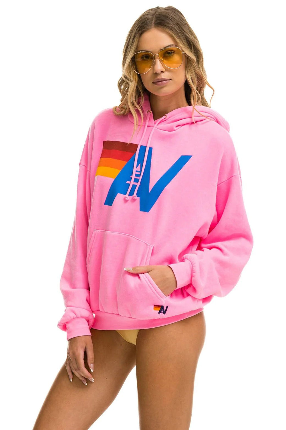 Pullover Relaxed Hoodie in Neon Pink - obligato