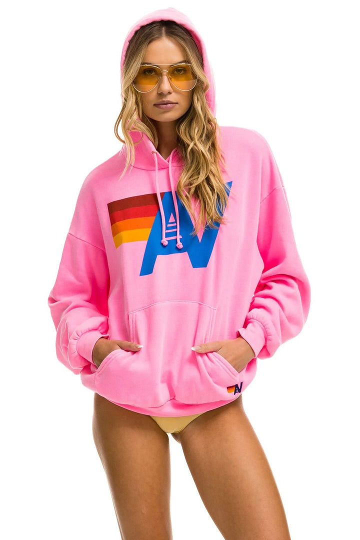 Pullover Relaxed Hoodie in Neon Pink - obligato