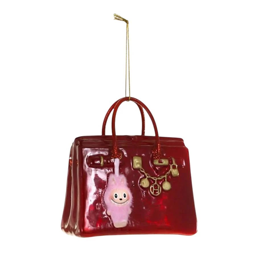 Red Luxe Bag with Monster Ornament - obligato