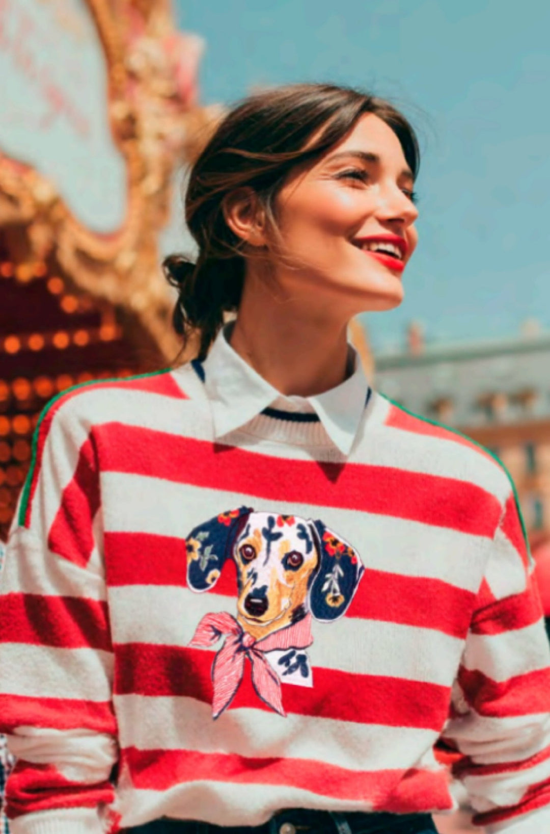 Red Stripe Dachshund Sweater - obligato