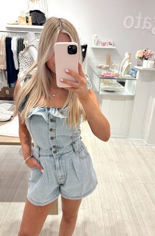 Rena Denim Romper - obligato