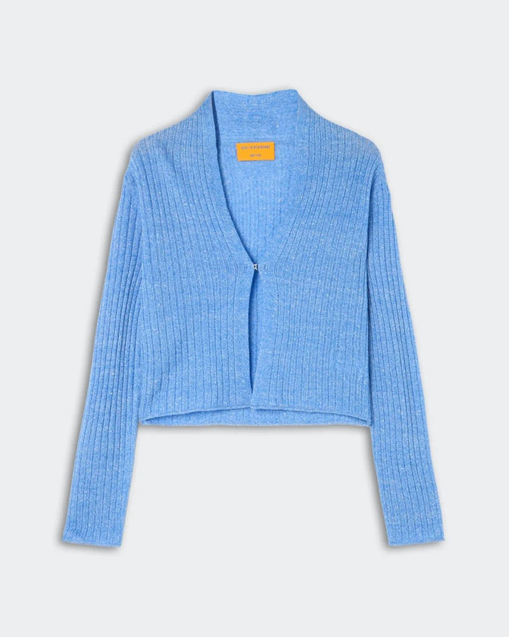 Rib Stealth Cardigan in Delft Blue - obligato