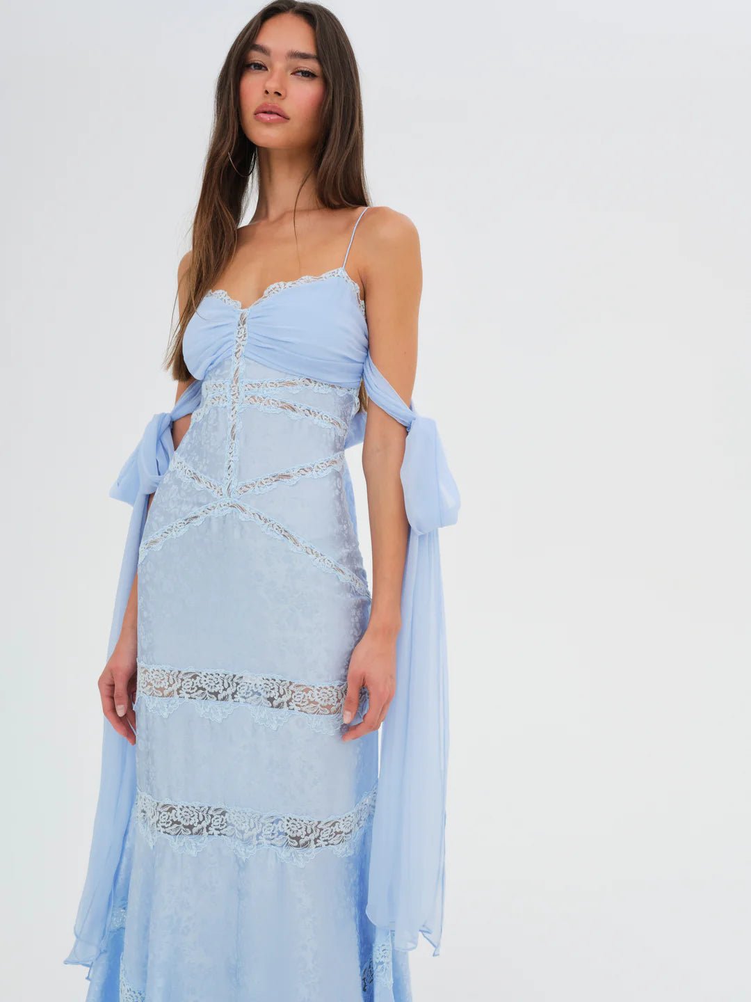 Rita Lace Gown in Blue - obligato