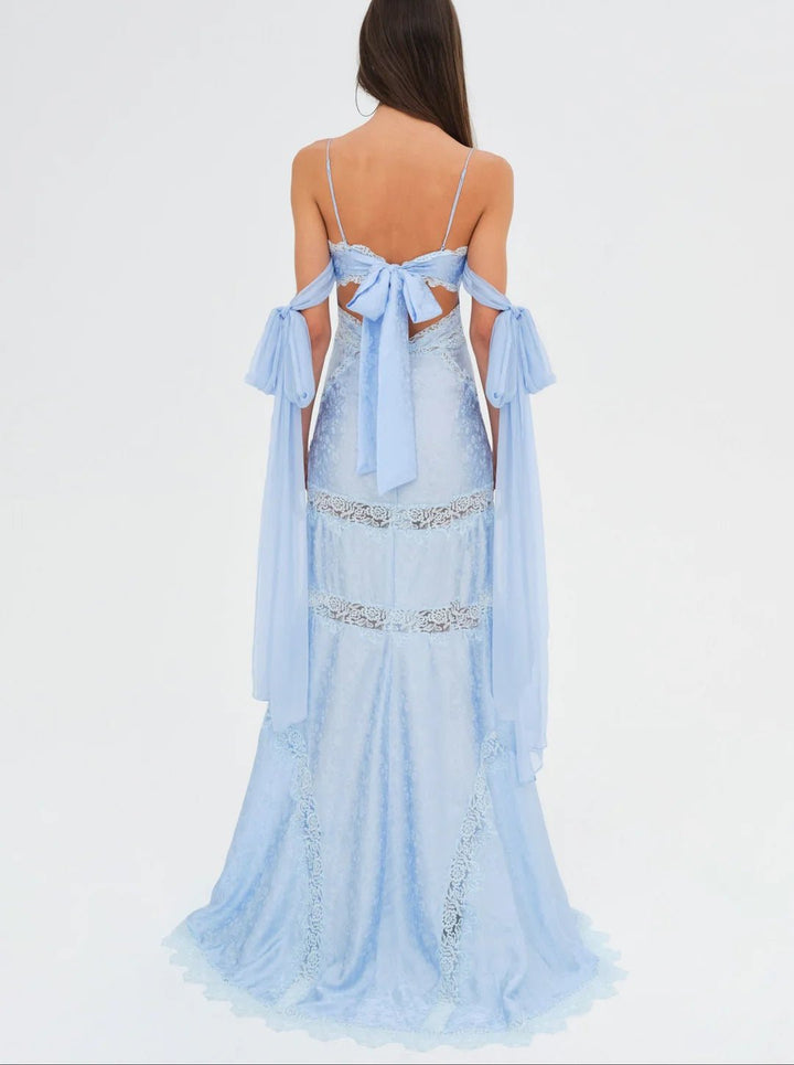 Rita Lace Gown in Blue - obligato