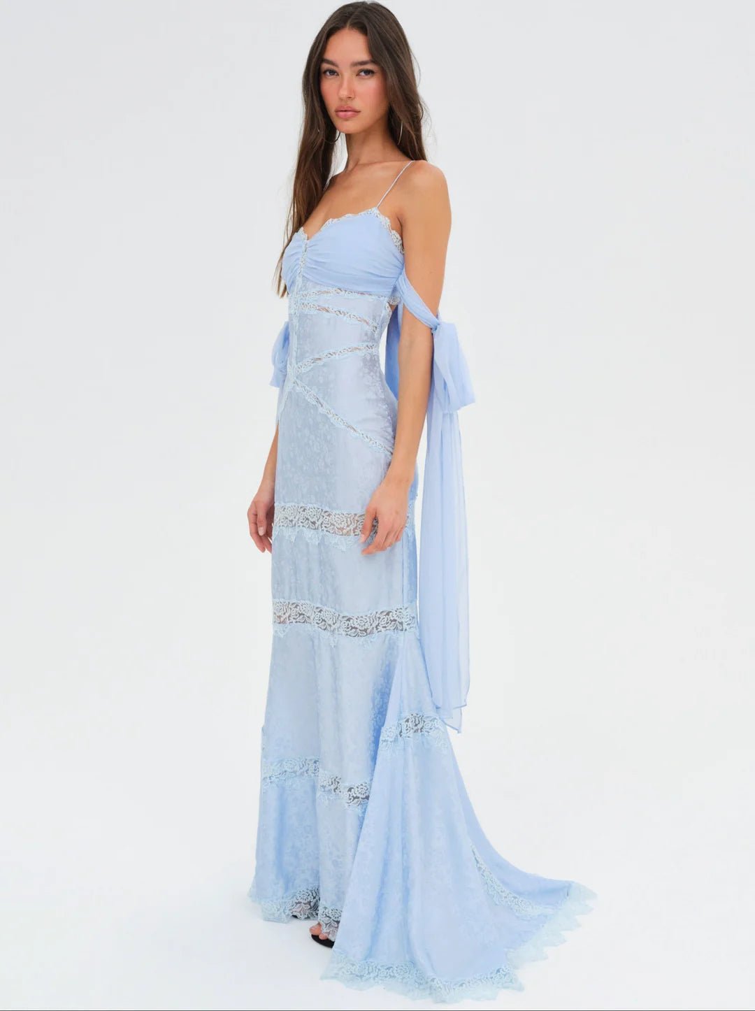 Rita Lace Gown in Blue - obligato