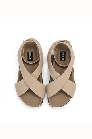 ROAM CROSSOVER SANDAL OYSTER VEGAN LEATHER - obligato