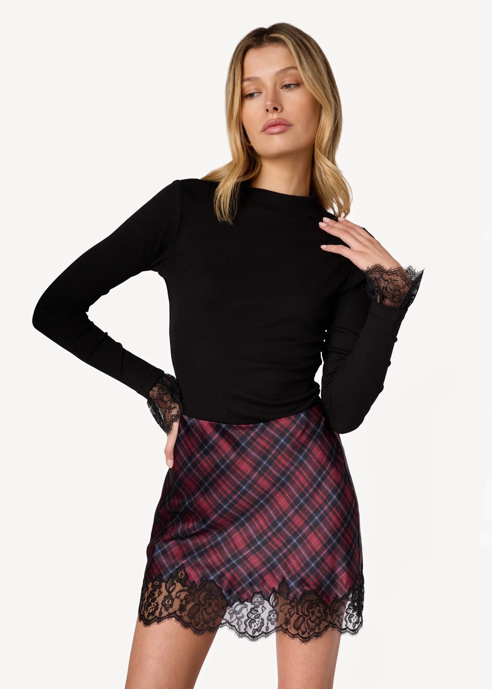 Rogers Silk Mini Skirt Tartan Plaid - obligato