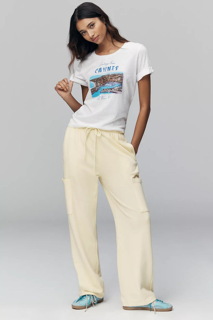 Rolled Sleeve Tee (Greetings from Cannes) in Optic White - obligato