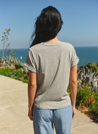 Rolled Sleeve Tee Le Portside in Heather Grey - obligato