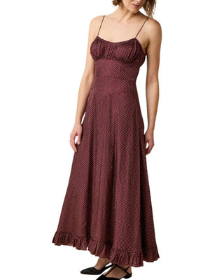 Rosaria Dress in Burgundy Colette Dot - obligato