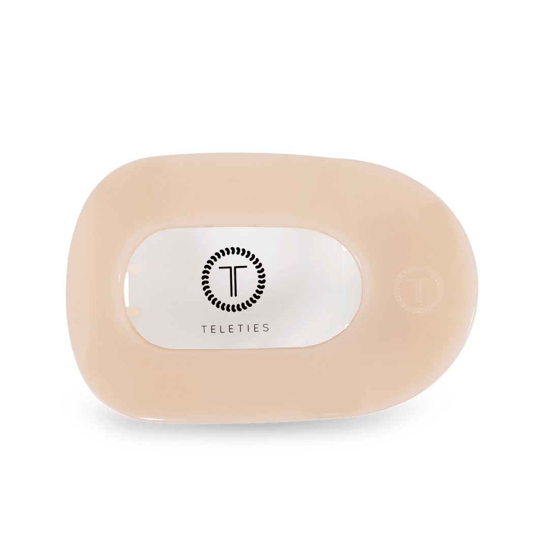Round Flat Hair Clip | Large | Almond Beige - obligato