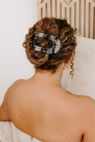 Round Flat Hair Clip | Large | Tortoise - obligato