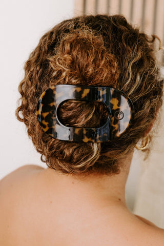 Round Flat Hair Clip | Large | Tortoise - obligato