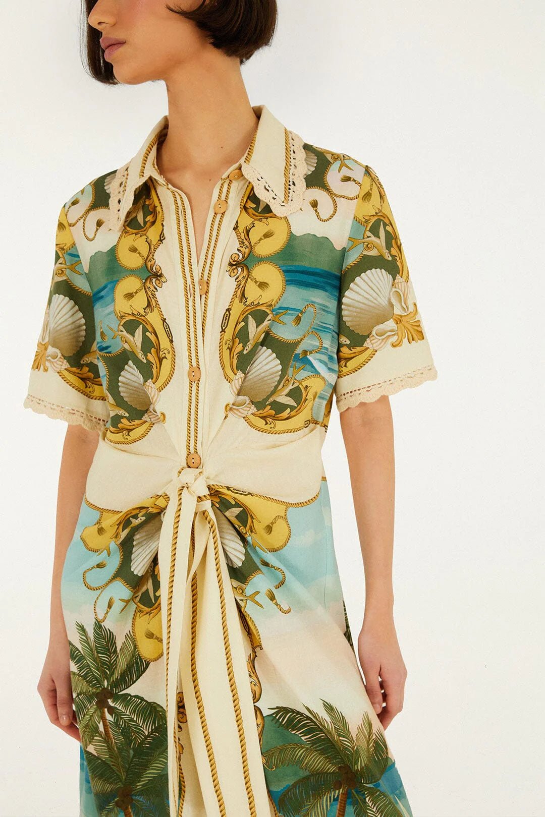 Royal Sea Multicolor Midi Dress - obligato