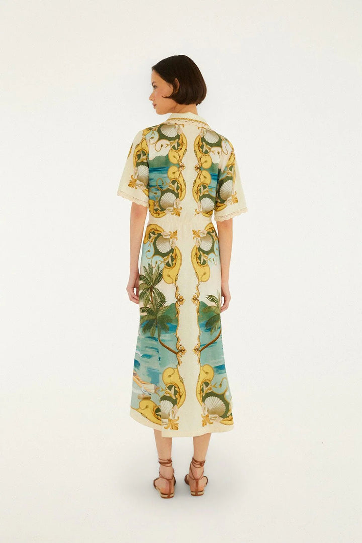 Royal Sea Multicolor Midi Dress - obligato