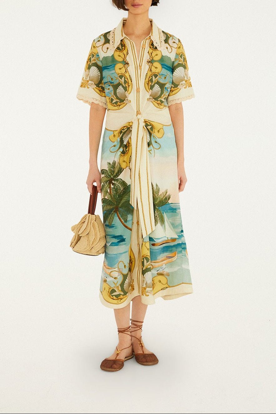 Royal Sea Multicolor Midi Dress - obligato