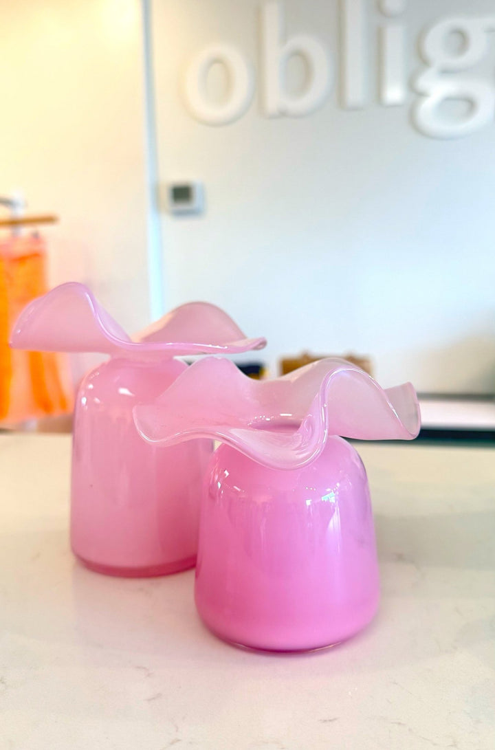 Ruffle Bud Vase in Pink - obligato