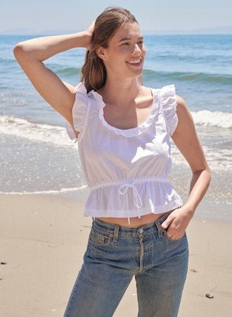 Ruffle Top in Optic White - obligato