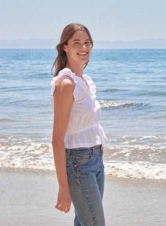 Ruffle Top in Optic White - obligato