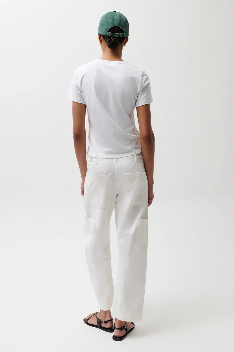 Sabrina Curved Utility Pants in White - obligato