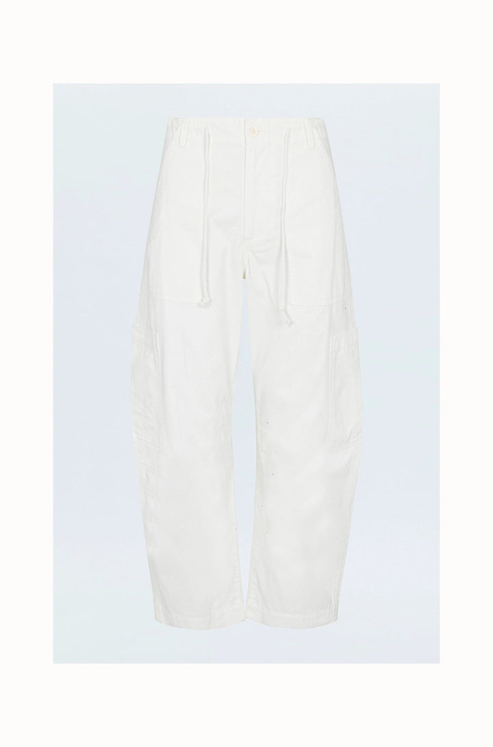 Sabrina Curved Utility Pants in White - obligato
